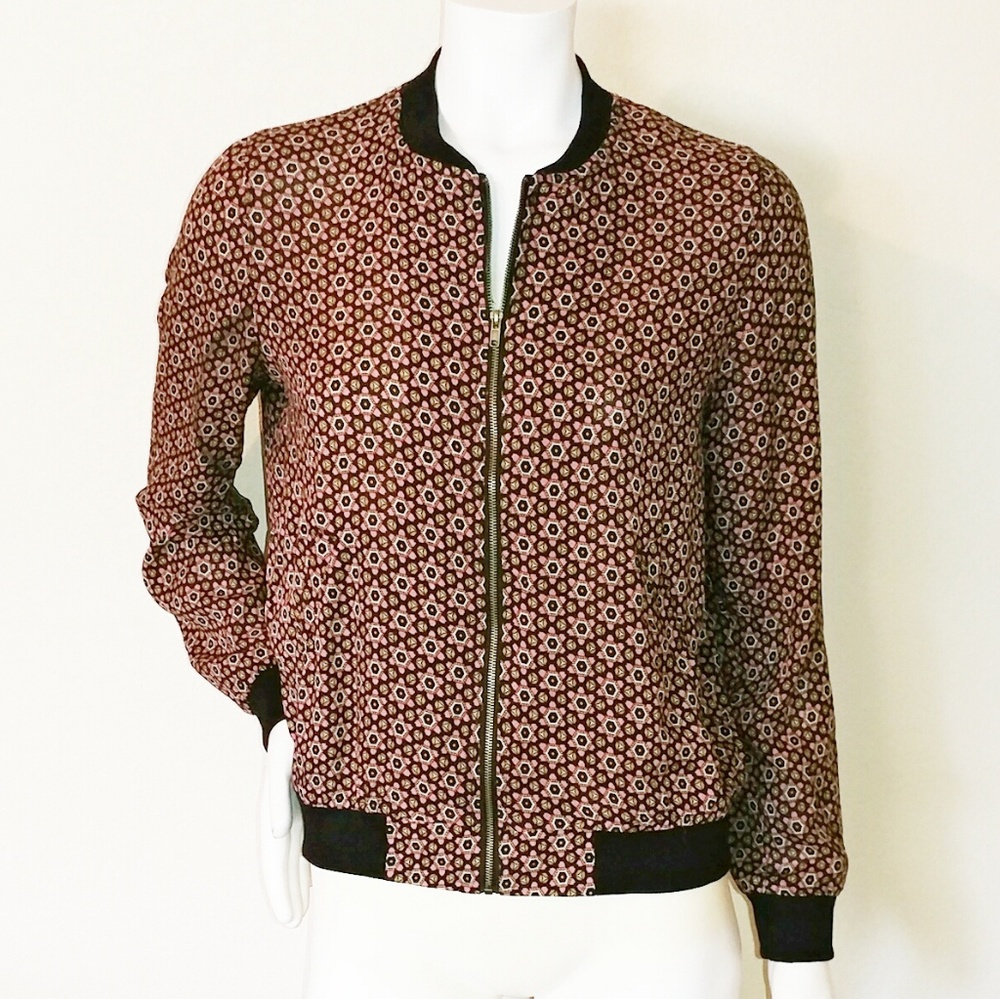 Carly Jean Los Angeles Zippered Jacket SZ M